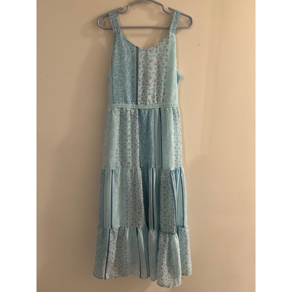 Zenzii Girls Size Medium 7-8 Paisley Sleeveless Blue Maxi Dress